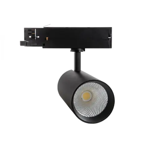 Spot LED 40W pour Rail Triphasé No Flicker Noir 6000K