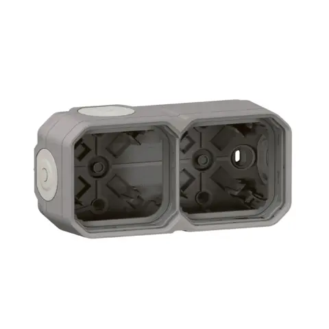 Boîtier de dérivation 2 postes horizontal/vertical gris – LEG069672L
