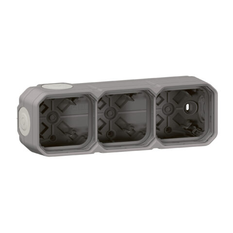 Boîtier d'encastrement 3 postes horizontal/vertical gris – LEG069680L