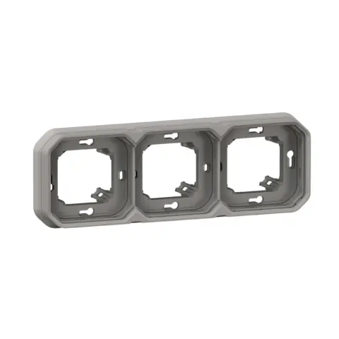 Support encastré 3 pôles horizontal/vertical gris – LEG069687L