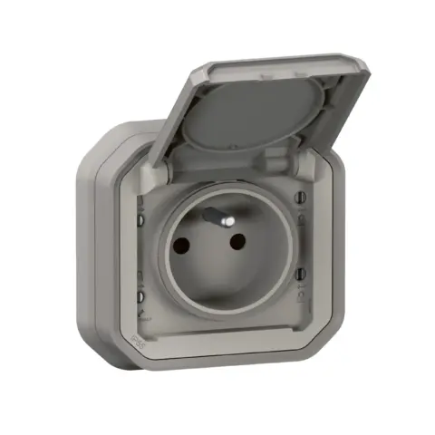 Plexo Prise de courant 2P+T composable Gris - 069551L