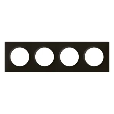 Plaque carrée dooxie 4 postes finition noir effet velours - 600894