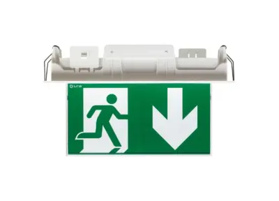 BAES Uralife V Évacuation SATI Connecté 45lm/1h - IP 43/IK 07 - pose plafond encastrée/saillie NF Environnement