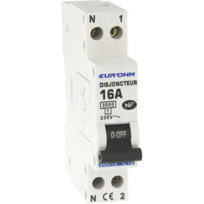 Disjoncteur unipolaire + neutre 16A NF – EUR20016V