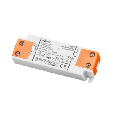 Transformateur LED 30W 12V IP20 – 00350/TV/30W-IP20