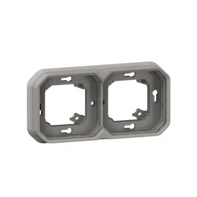Support encastré 2 pôles horizontal/vertical gris - 069683L