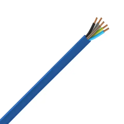 Câble électrique rigide bleu FR-N1X6G3-U 5G1,5 - à la coupe