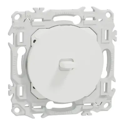 SCHNEIDER Odace Interrupteur va et vient/bouton poussoir à levier blanc craie - S920203