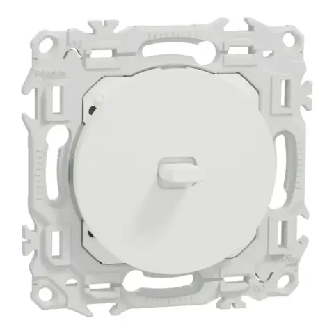 SCHNEIDER Odace Interrupteur va et vient/bouton poussoir à levier blanc craie - S920203