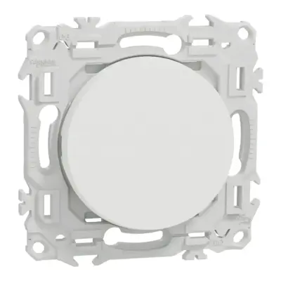 SCHNEIDER Odace Interrupteur va et vient/bouton poussoir blanc craie - S920204