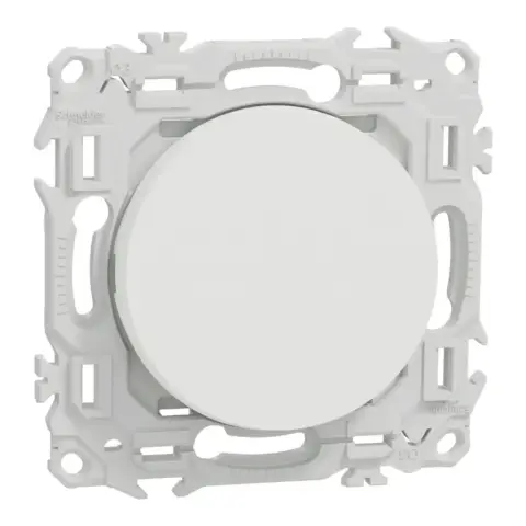 SCHNEIDER Odace Interrupteur va et vient/bouton poussoir blanc craie - S920204