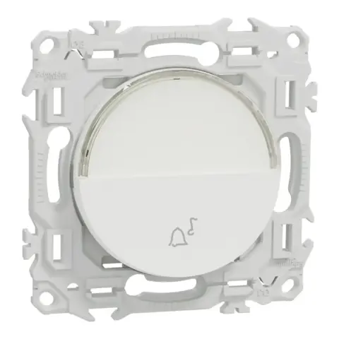 SCHNEIDER Odace Bouton poussoir porte-étiquette blanc craie - S920246