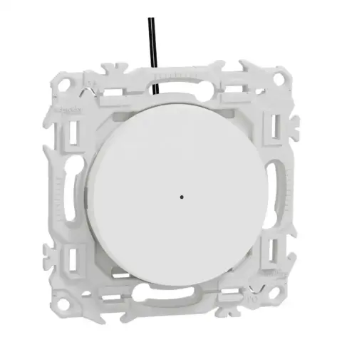 SCHNEIDER Odace Interrupteur va et vient/bouton poussoir à voyant lumineux vert blanc craie - S920263