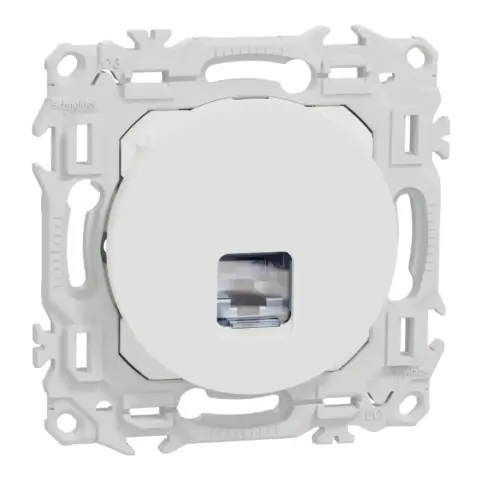 Odace - prise RJ45 - Cat6A STP grade 3TV - blanc craie - S920477