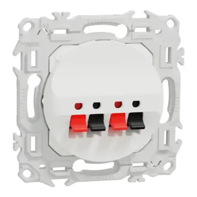 SCHNEIDER Odace Prise haut-parleur blanc craie - S920488