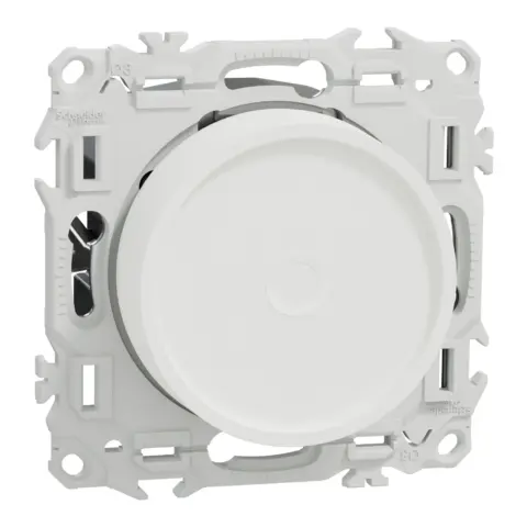 Variateur de lumière universel Odace rotatif 2 ou 3 fils – Blanc craie Schneider Electric - S920519