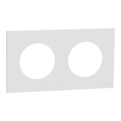 Odace - plaque de finition 2 postes - couleur Blanc craie - S920704
