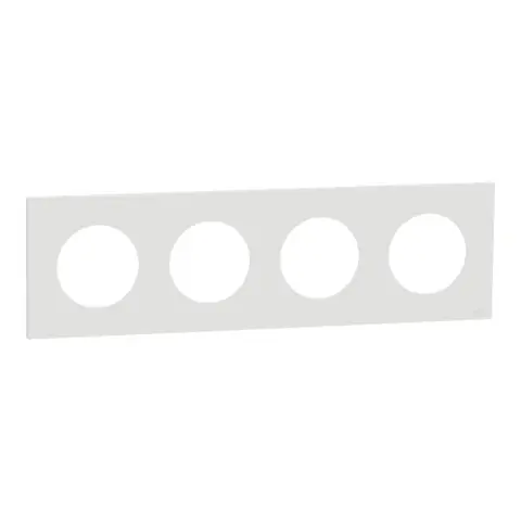 Plaque de finition 4 postes Odace S920708 – Blanc craie Schneider Electric