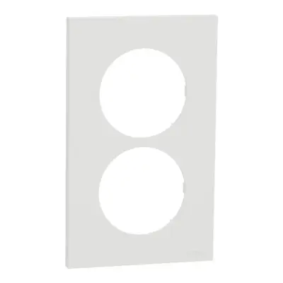 Odace – Plaque de Finition 2 Postes Entraxe 57 mm Blanc Craie - S920714