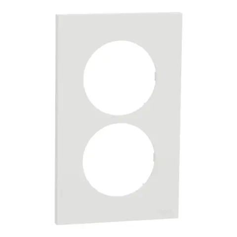 Odace – Plaque de Finition 2 Postes Entraxe 57 mm Blanc Craie - S920714