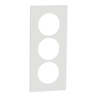 plaque de finition 3 postes entraxe spécifique 57mm - Blanc craie - Odace - S920716