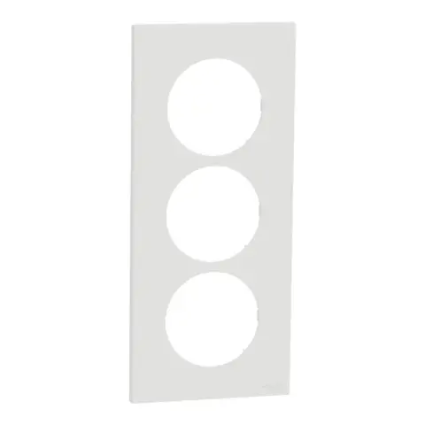 plaque de finition 3 postes entraxe spécifique 57mm - Blanc craie - Odace - S920716