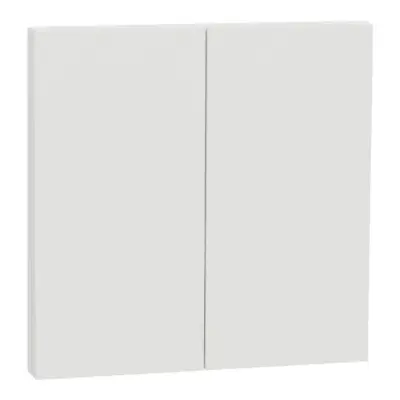 Odace Intégral – Enjoliveur et plaque pour va-et-vient ou poussoir double – Blanc craie - Schneider Electric - S929222