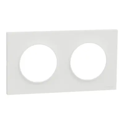 SCHNEIDER Odace - Plaque double blanc craie - S920704