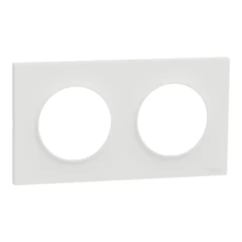 SCHNEIDER Odace - Plaque double blanc craie - S920704