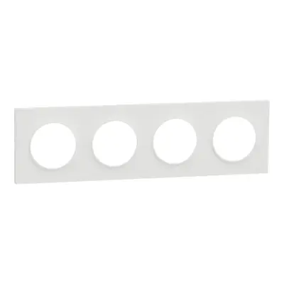 Plaque Odace Origine - 4 postes - Blanc mat - Schneider Electric - S929708