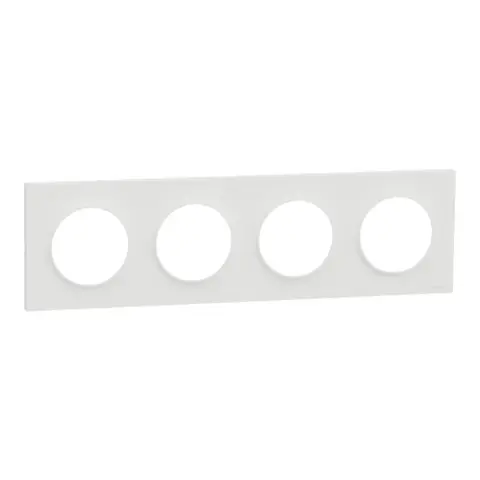 Plaque Odace Origine - 4 postes - Blanc mat - Schneider Electric - S929708
