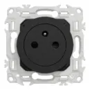 SCHNEIDER Odace - Prise de courant 2P+T affleurante noir onyx - S940052