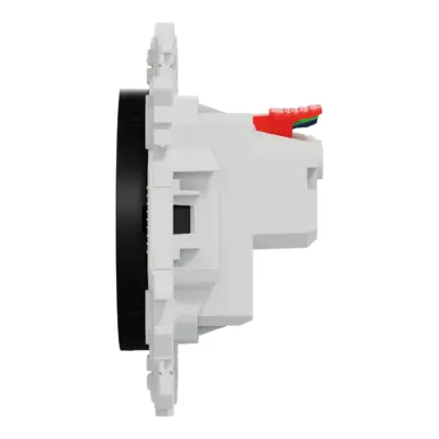 SCHNEIDER Odace - Prise de courant 2P+T affleurante noir onyx - S940052