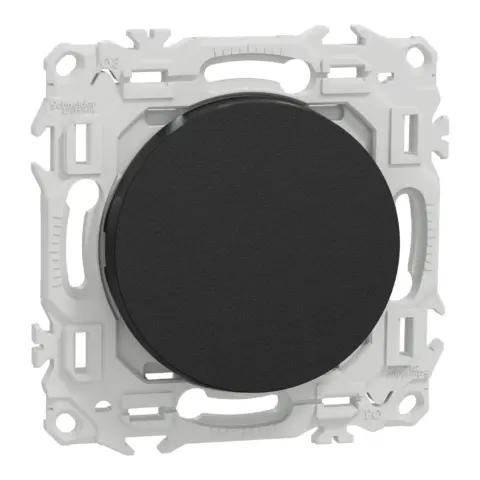 SCHNEIDER Odace - Interrupteur va et vient/bouton poussoir noir onyx - S940204
