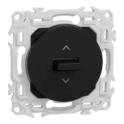 SCHNEIDER Odace - Interrupteur/poussoir volets roulants noir onyx - S940208