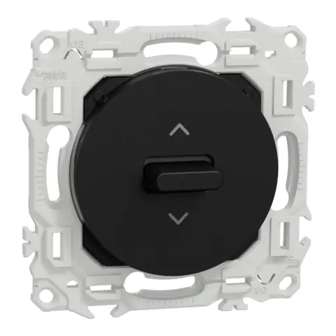 SCHNEIDER Odace - Interrupteur/poussoir volets roulants noir onyx - S940208