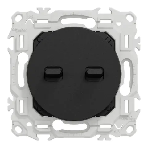 Interrupteur double va et vient/bouton poussoir SCHNEIDER Odace à levier noir onyx - S940213