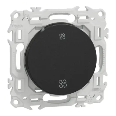 SCHNEIDER Odace - Interrupteur/poussoir VMC 10A noir onyx - S940233