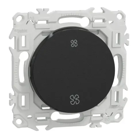 SCHNEIDER Odace - Interrupteur/poussoir VMC 10A noir onyx - S940233