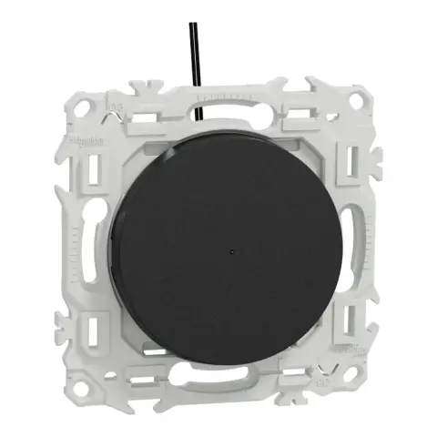 Odace – Interrupteur va-et-vient ou poussoir lumineux LED verte 0,15 mA – 10AX – Noir onyx - Schneider Electric - S940263