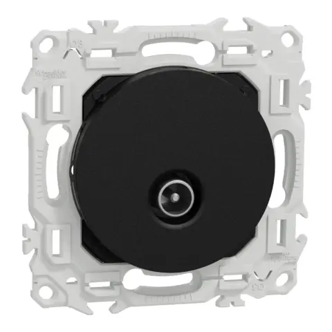 Odace prise TV simple mâle sortie coaxiale noir onyx - S940445