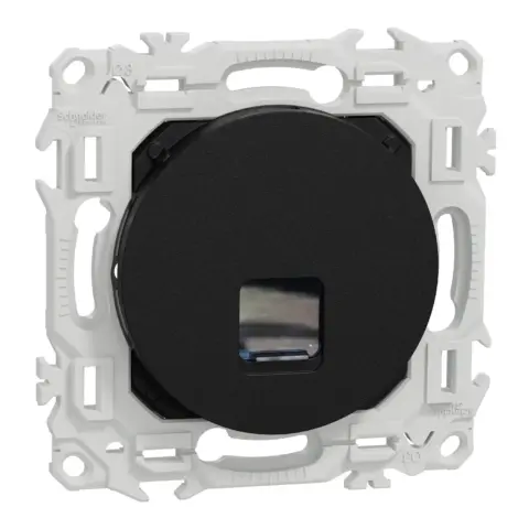 Odace prise RJ45 Cat6 UTP grade 1 à 2 noir onyx - S940475