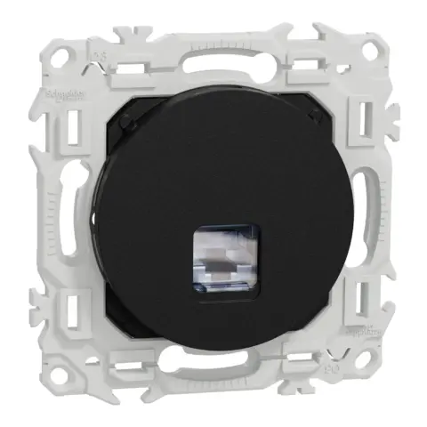 Odace prise RJ45 Cat6A STP – prise informatique grade 3TV noir onyx - S940477