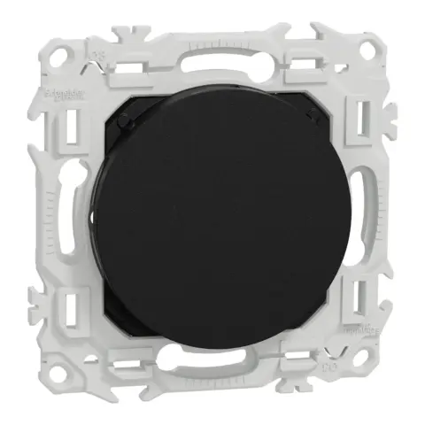 Odace obturateur avec pré-perçage pour sortie de câble noir onyx - S940666