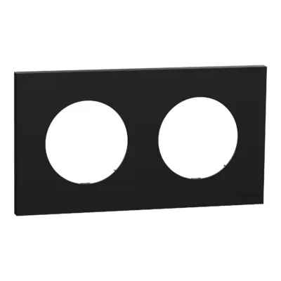Odace plaque de finition 2 postes noir onyx - S940704