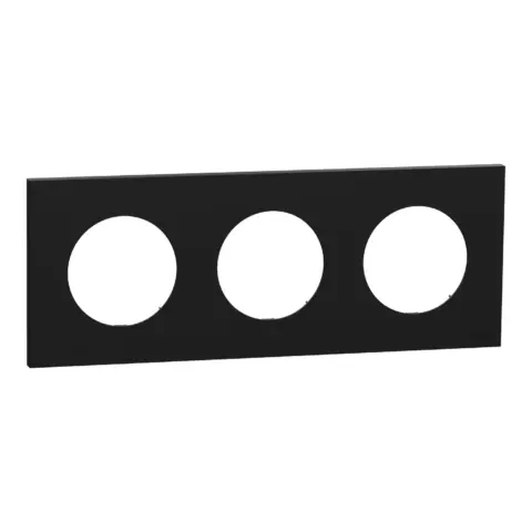 Odace plaque de finition 3 postes pour interrupteurs noir onyx - S940706