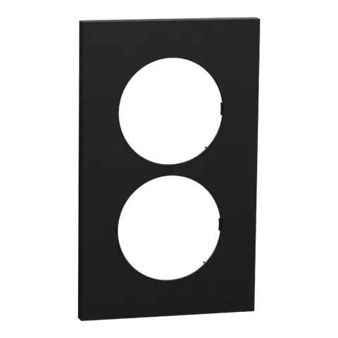 Plaque de finition 2 postes Odace entraxe 57 mm noir onyx - S940714