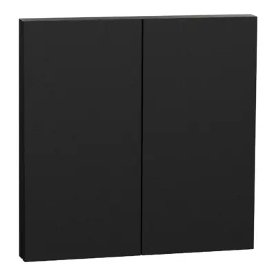 Odace Intégral enjoliveur et plaque pour va-et-vient ou poussoir double noir onyx - S949222