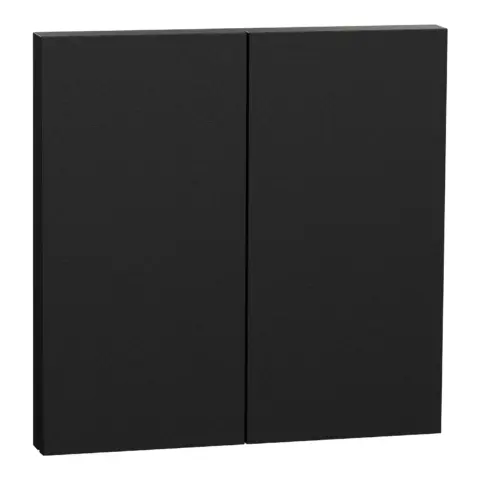 Odace Intégral enjoliveur et plaque pour va-et-vient ou poussoir double noir onyx - S949222