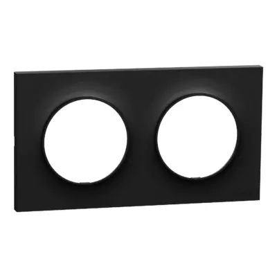 Odace Origine plaque de finition 2 postes pour interrupteurs noir - S949704